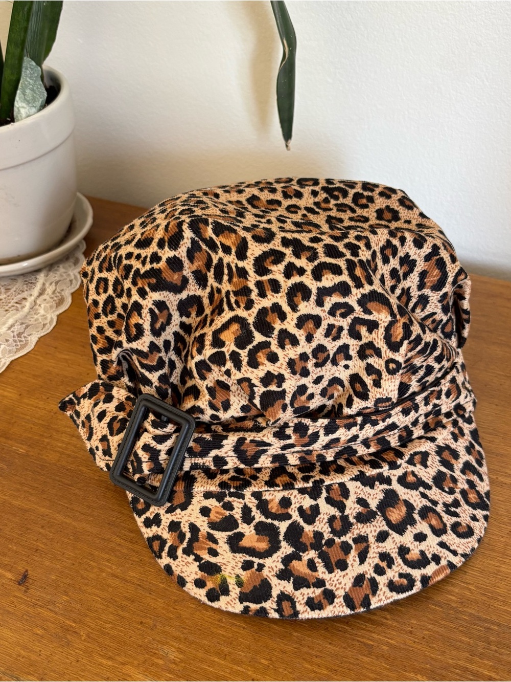 Y2K leopard print cadet hat